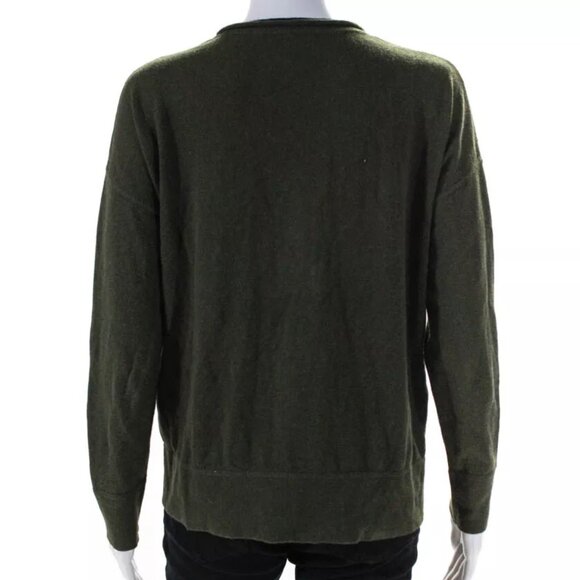 NEW Lisa Todd Cotton/Cashmere Knit Long Sleeve Zipper Hem Sweater Green Size M - Picture 4 of 8